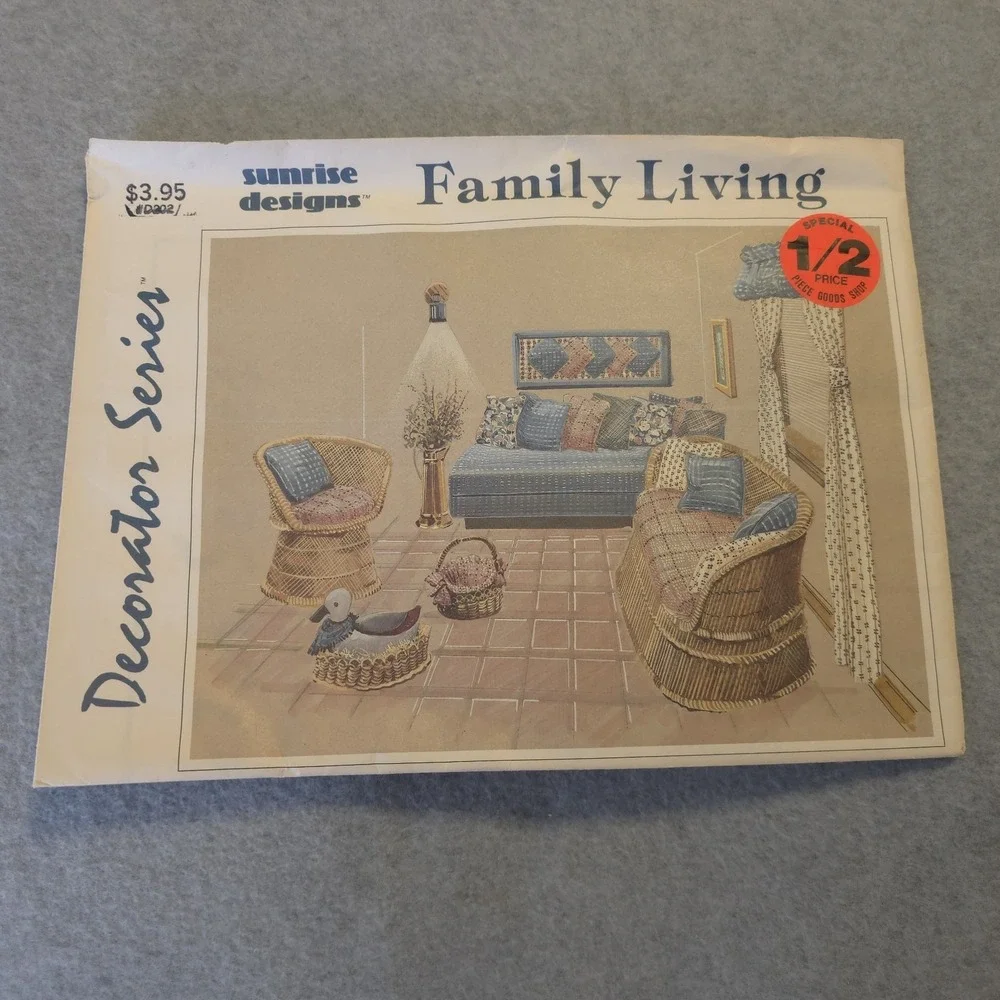 Sunrise Designs Decorator Series Family Living Sewing Pattern UNCUT Vintage